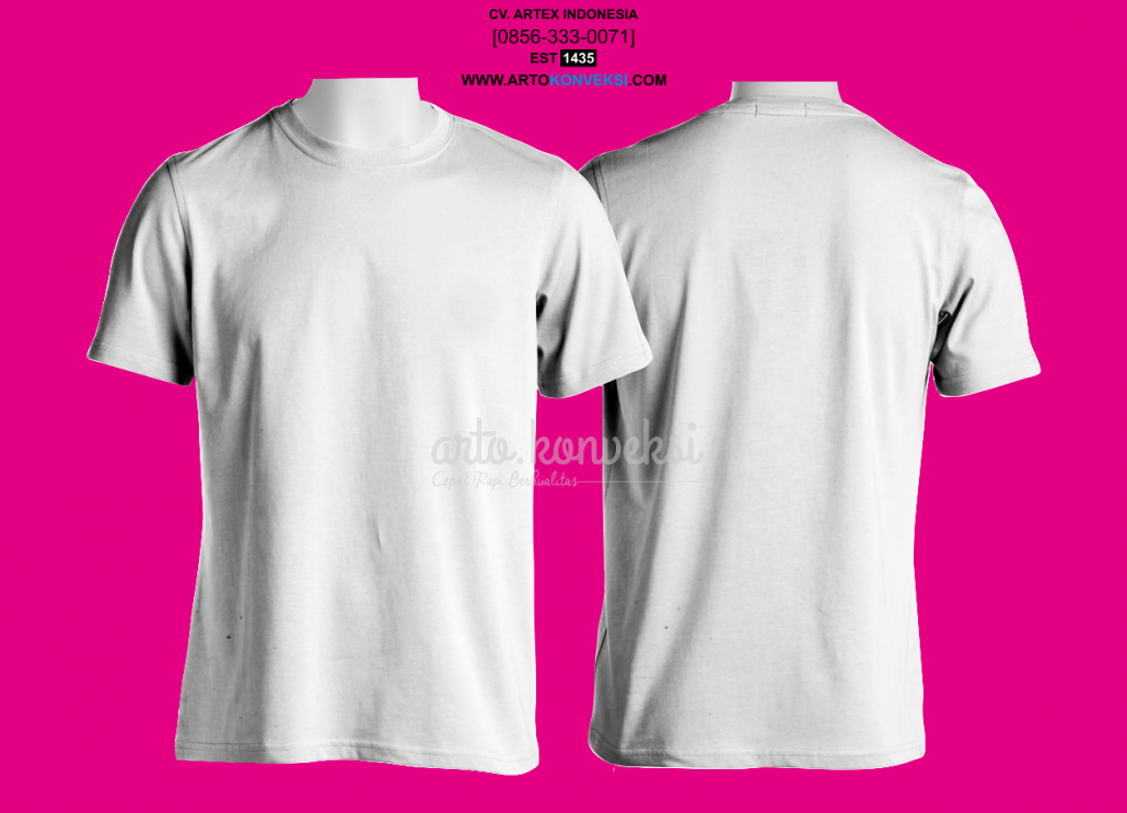Detail Design Kaos Polos Putih Nomer 33