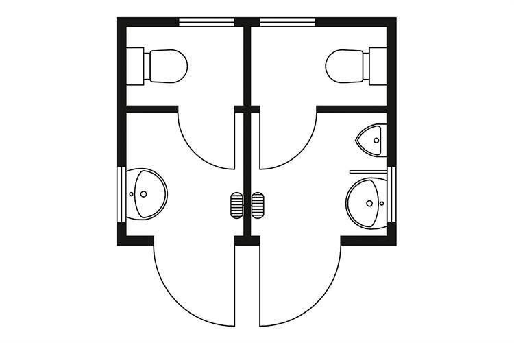 Technische Zeichnung Toilette - KibrisPDR