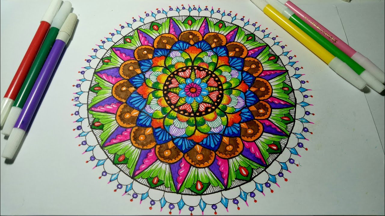 Detail Mandala Art Berwarna Nomer 10