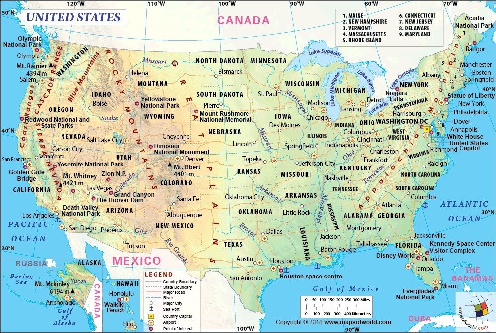 Detail Map Of The Usa Images Nomer 38