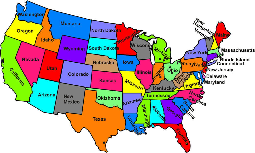 Detail Map Of Usa States Images Nomer 39