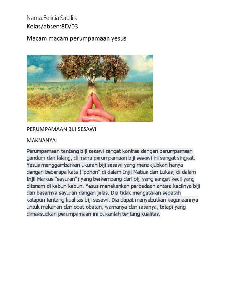 Detail Perumpamaan Biji Sesawi Nomer 41