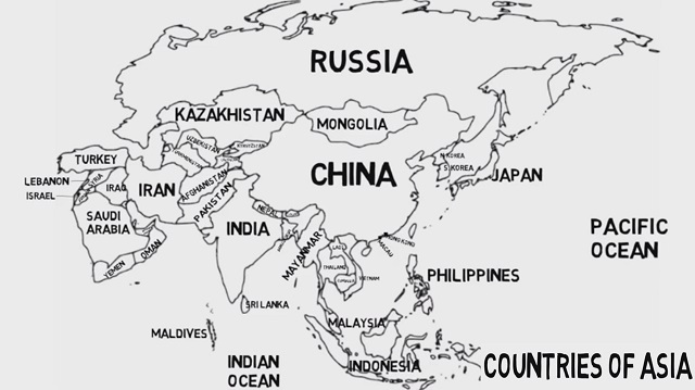 Detail Peta Asia Hitam Putih Nomer 11