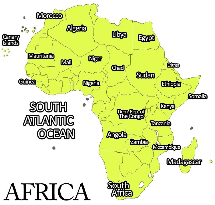 Peta Benua Afrika - KibrisPDR