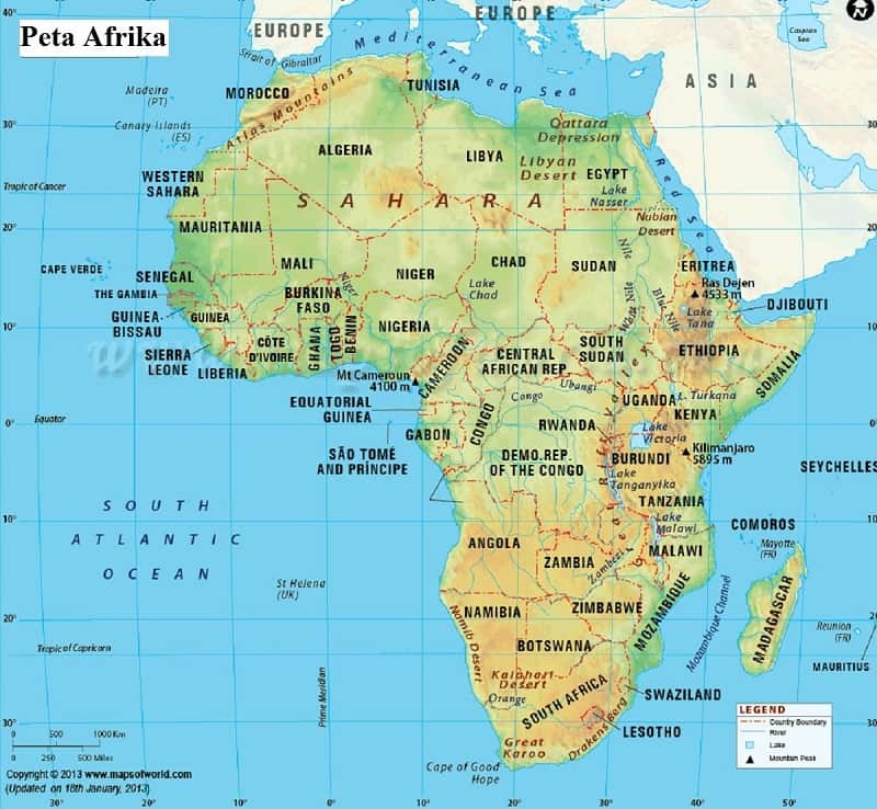 Detail Peta Benua Afrika Lengkap Nomer 2