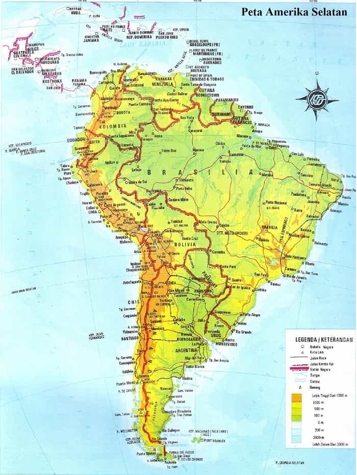 Detail Peta Benua Amerika Selatan Nomer 4