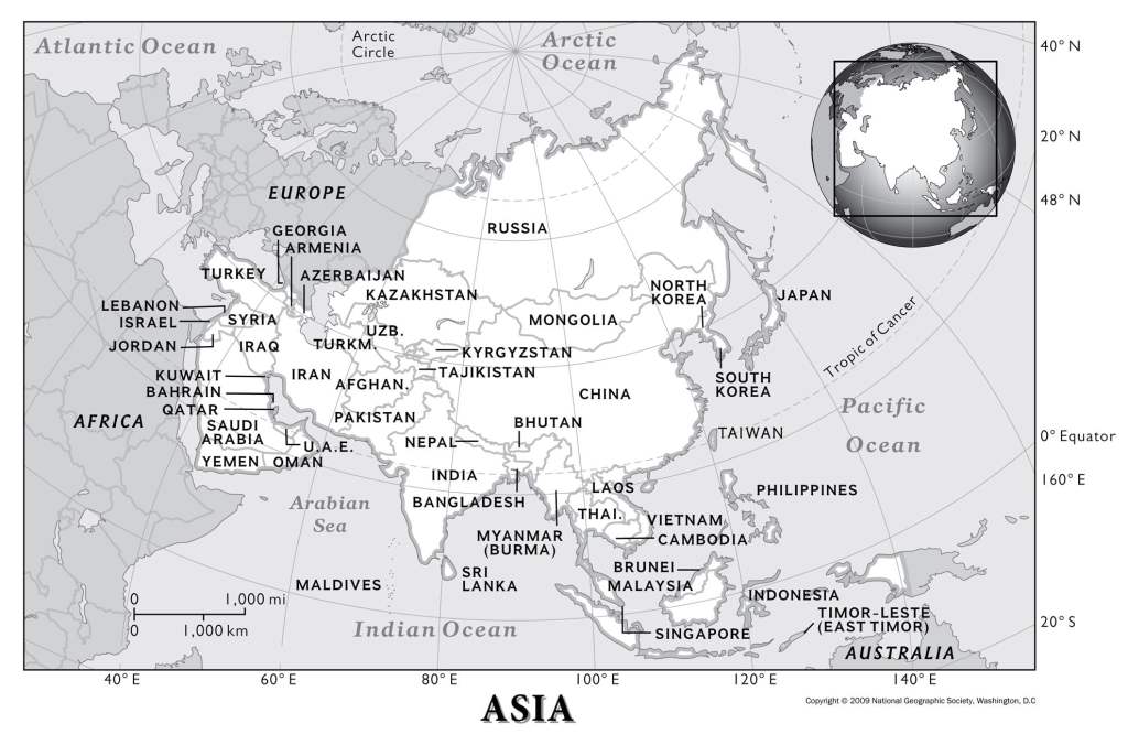 Detail Peta Benua Asia Hitam Putih Nomer 19