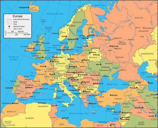 Detail Peta Benua Eropa Nomer 7