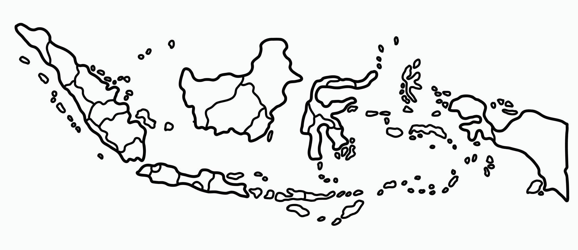 Peta Indonesia Hitam Putih Vector