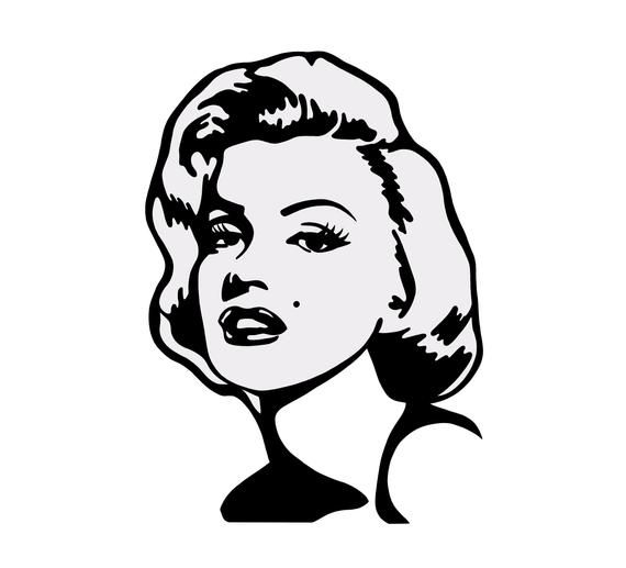 Detail Marilyn Monroe Clipart Black And White Nomer 12