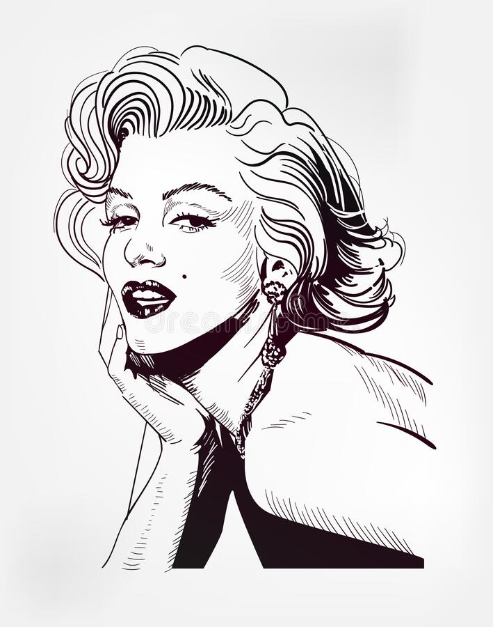 Detail Marilyn Monroe Clipart Black And White Nomer 19