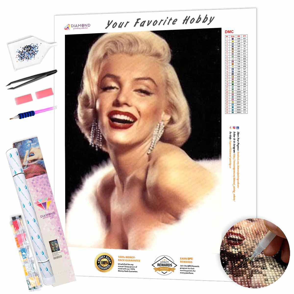 Detail Marilyn Monroe Diamond Art Kits Nomer 49