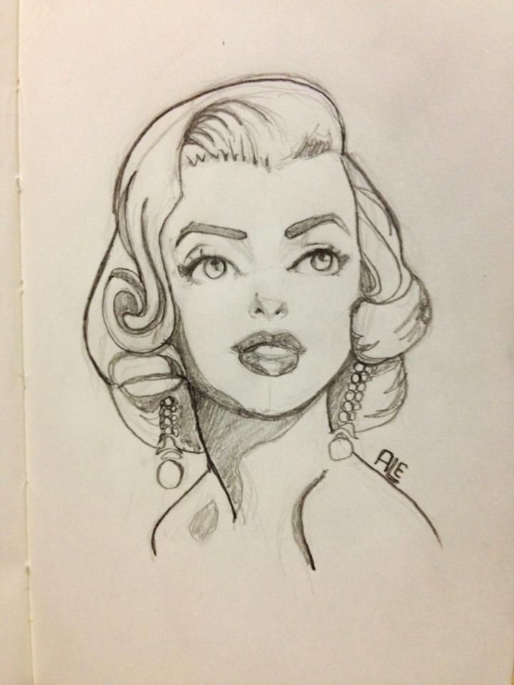 Detail Marilyn Monroe Drawing Pencil Easy Nomer 2