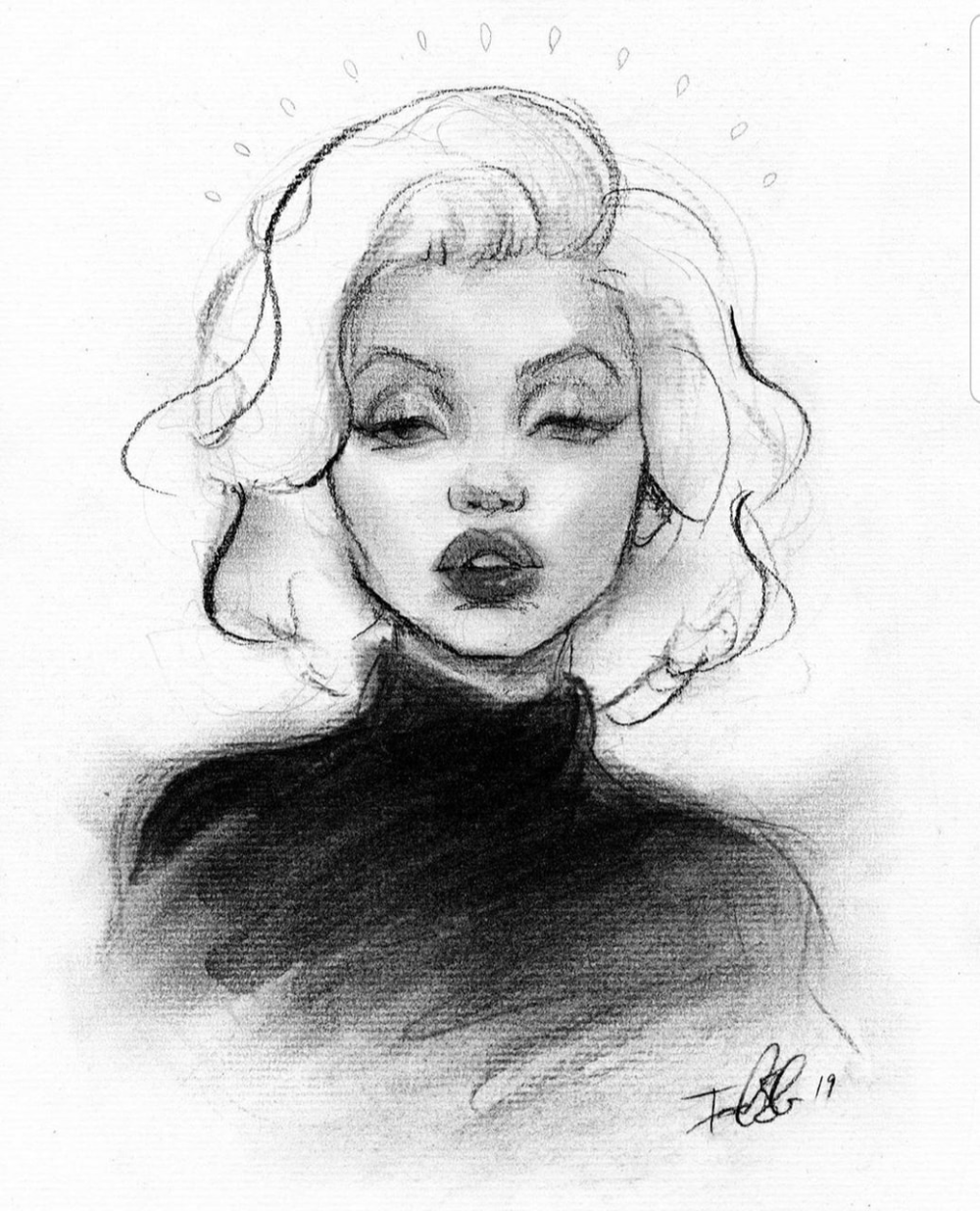 Detail Marilyn Monroe Drawing Pencil Easy Nomer 5