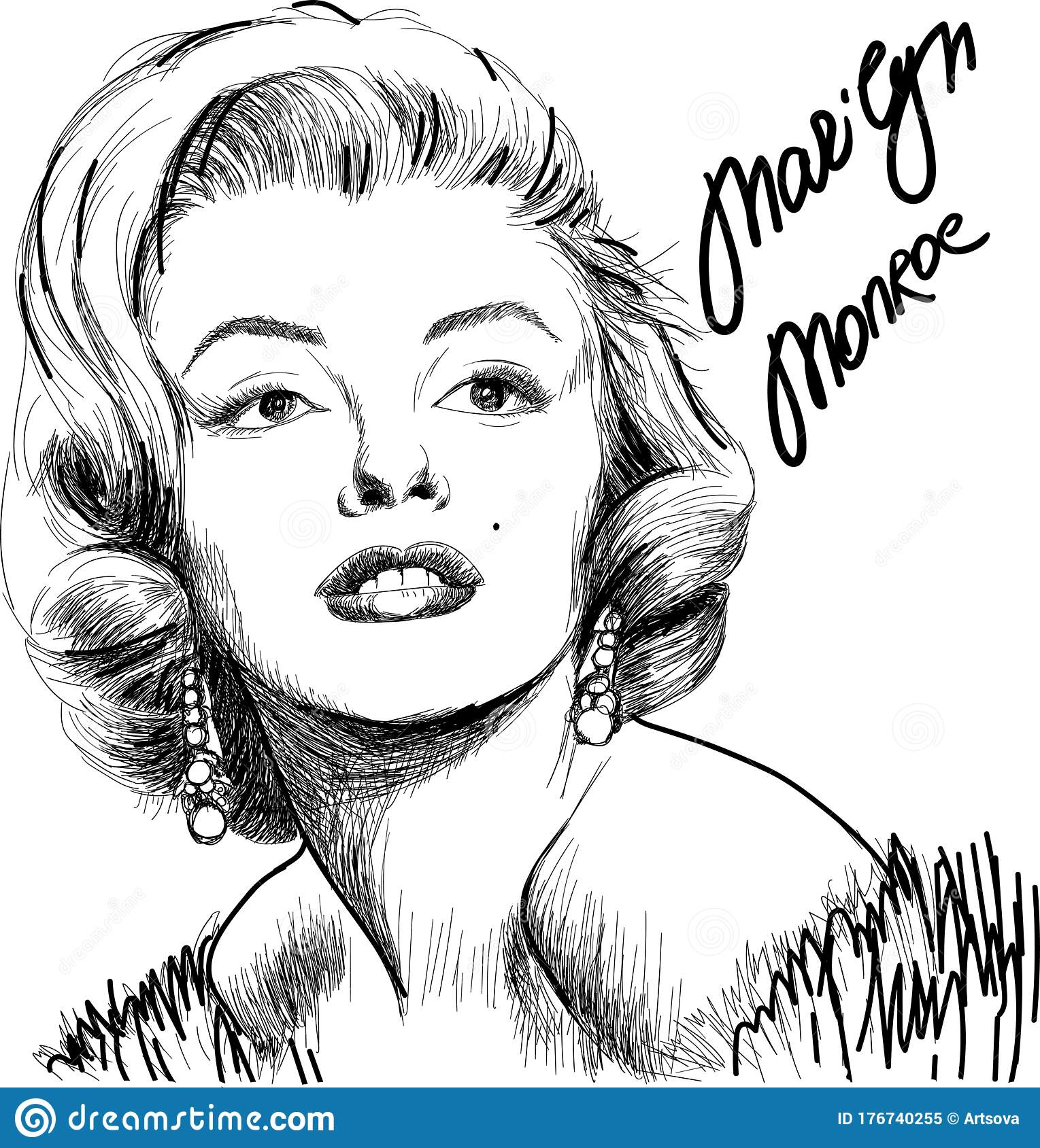 Detail Marilyn Monroe Pencil Sketch Nomer 15