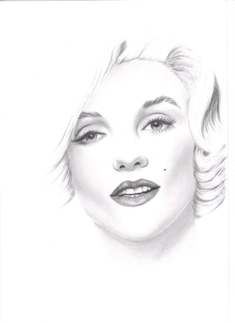 Detail Marilyn Monroe Pencil Sketch Nomer 18