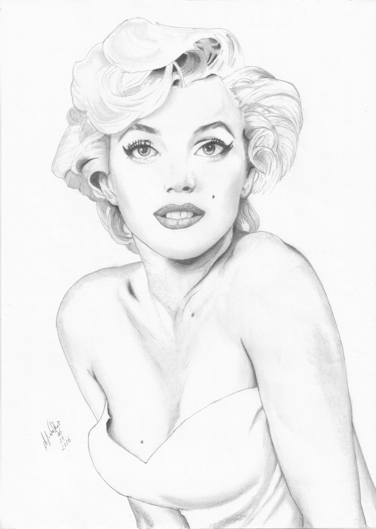 Detail Marilyn Monroe Pencil Sketch Nomer 8