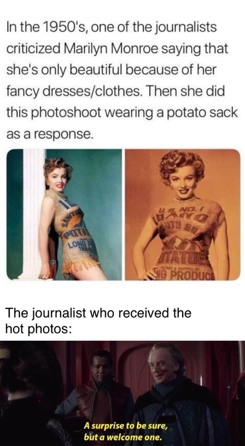 Detail Marilyn Monroe Potato Sack Meme Nomer 4
