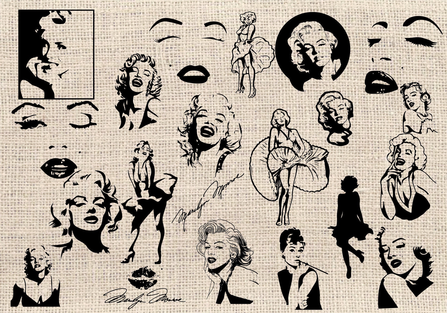 Detail Marilyn Monroe Silhouette Drawing Nomer 44