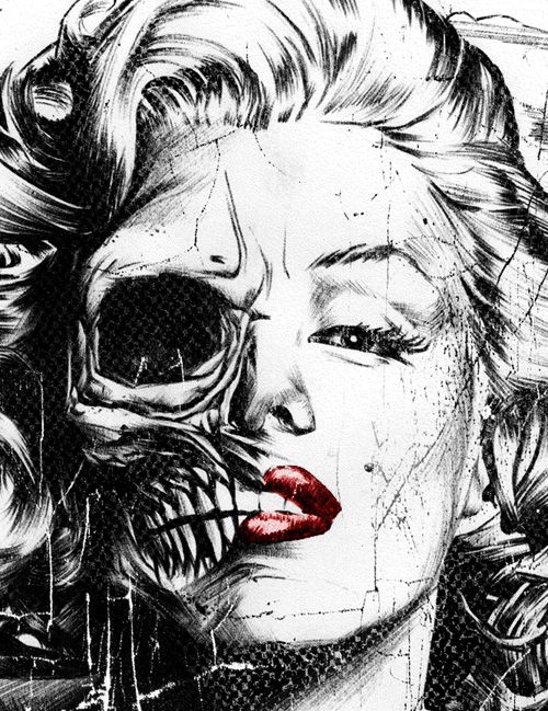 Detail Marilyn Monroe Skull Drawing Nomer 3