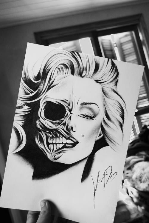Detail Marilyn Monroe Skull Drawing Nomer 4