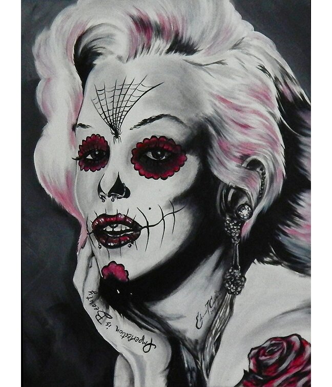 Detail Marilyn Monroe Skull Drawing Nomer 47