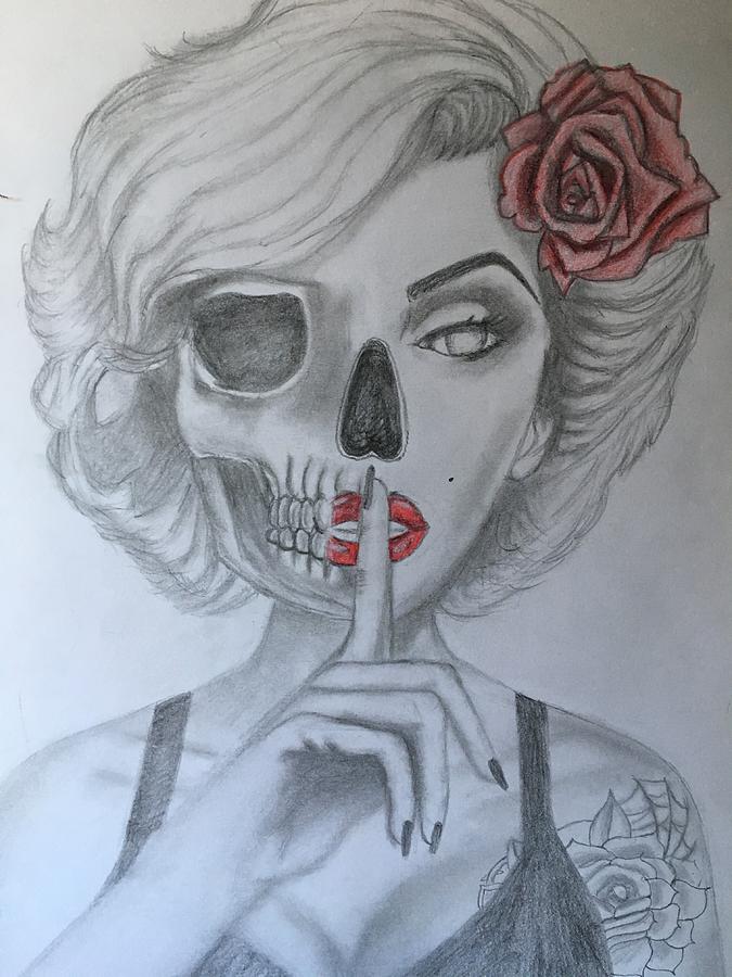 Detail Marilyn Monroe Skull Drawing Nomer 7