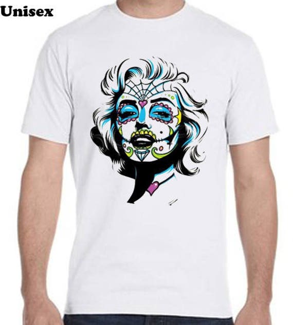 Detail Marilyn Monroe Sugar Skull T Shirt Nomer 21