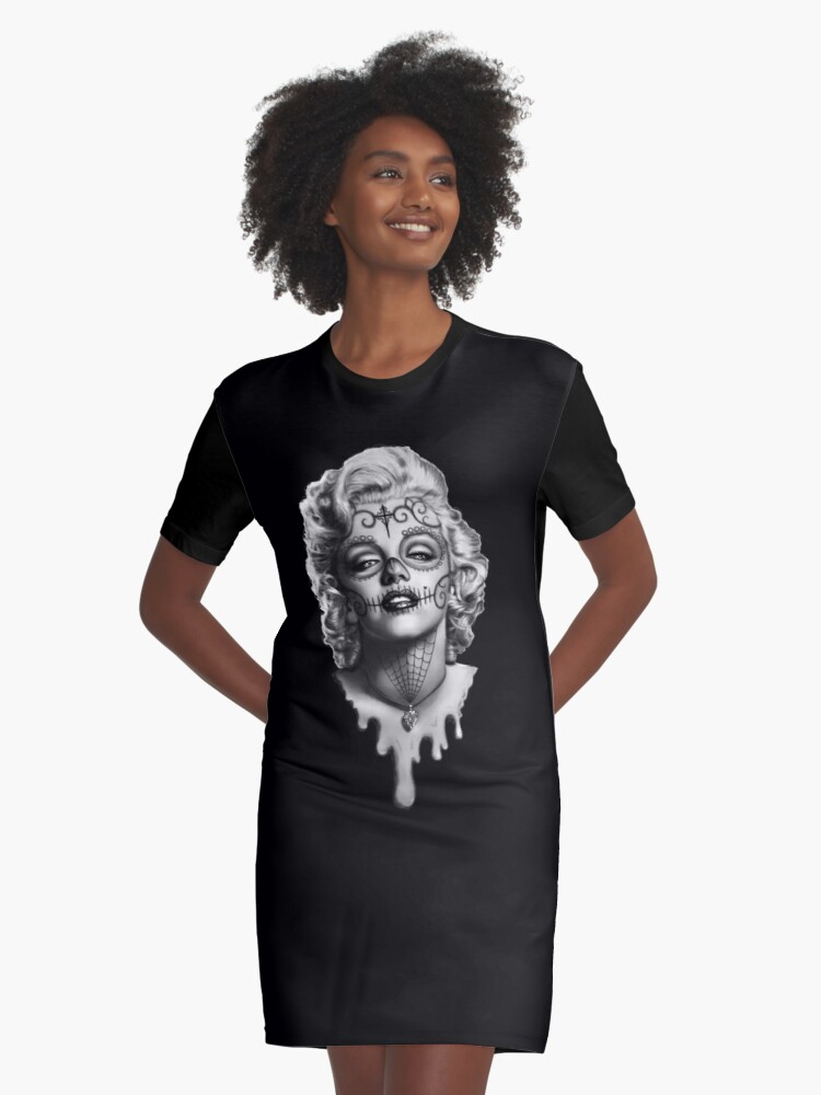 Detail Marilyn Monroe Sugar Skull T Shirt Nomer 26