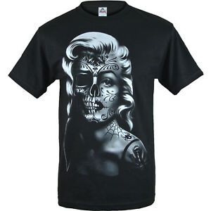 Detail Marilyn Monroe Sugar Skull T Shirt Nomer 4