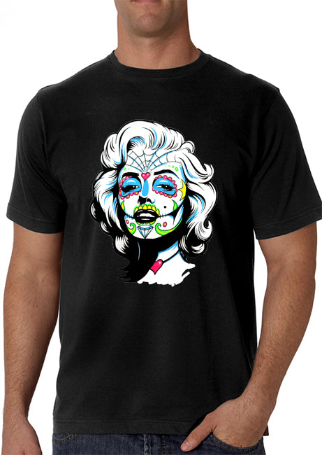 Detail Marilyn Monroe Sugar Skull T Shirt Nomer 6
