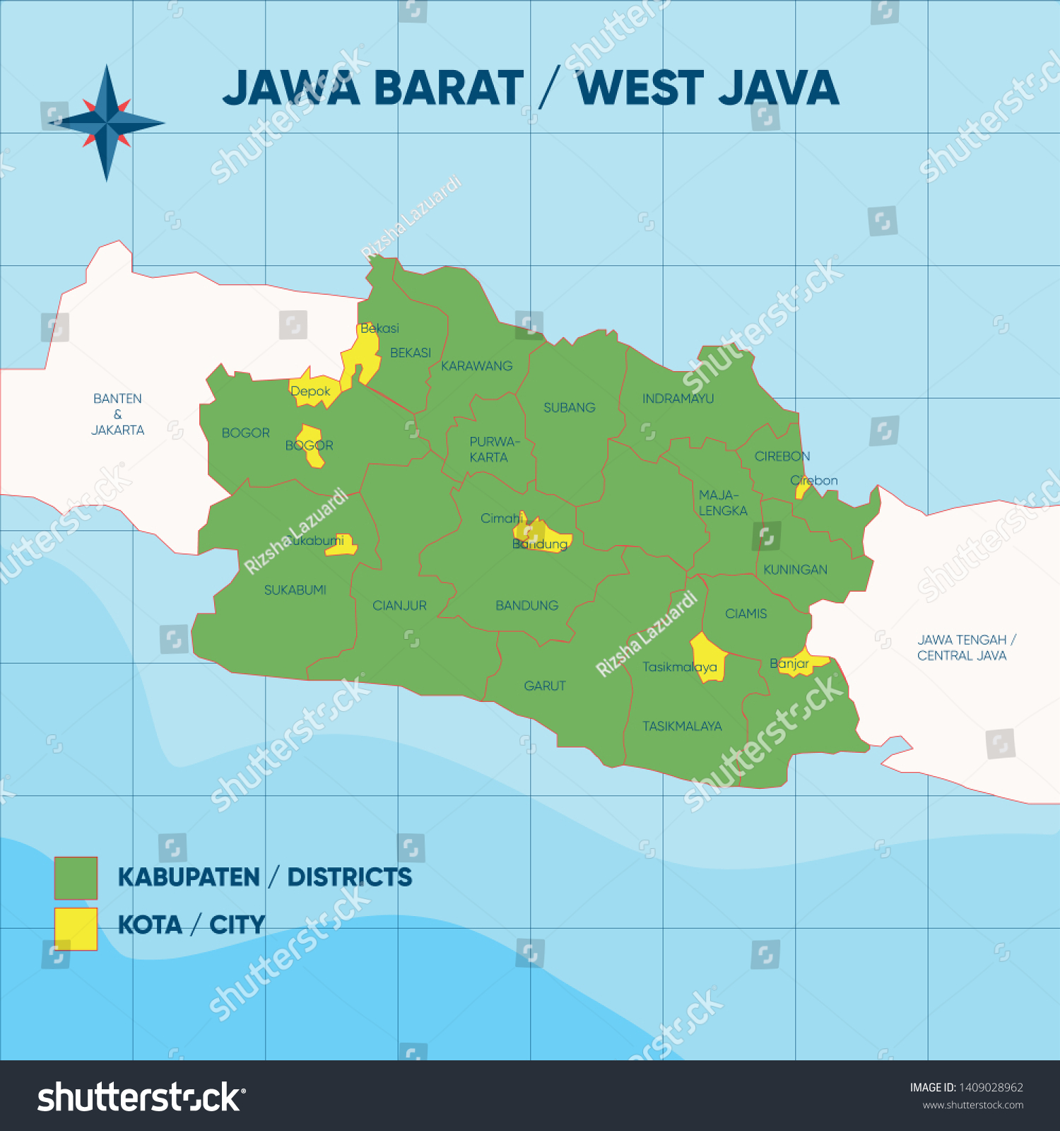 Peta Jawa Barat Vector - KibrisPDR