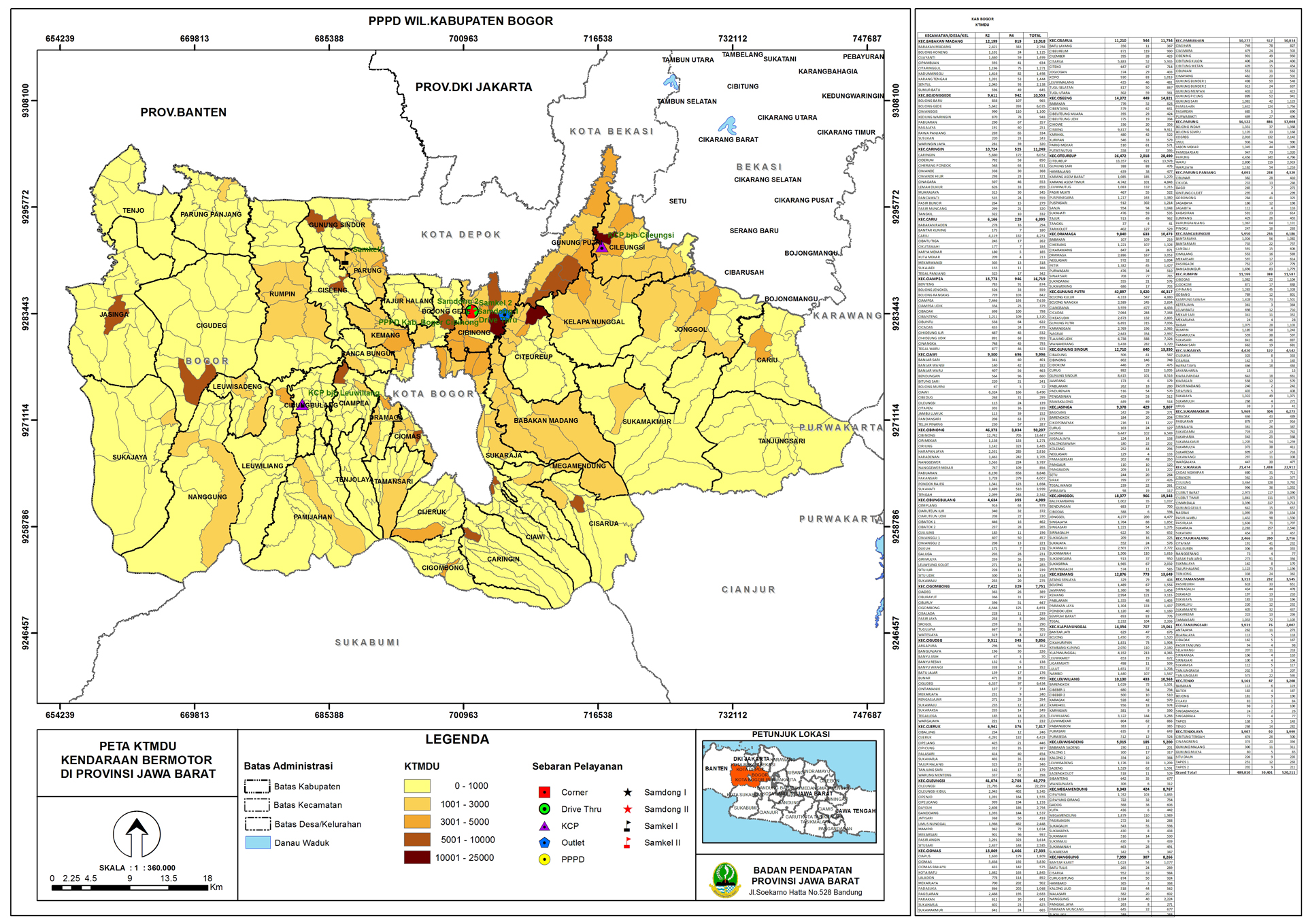 Peta Kecamatan Kabupaten Bogor - KibrisPDR