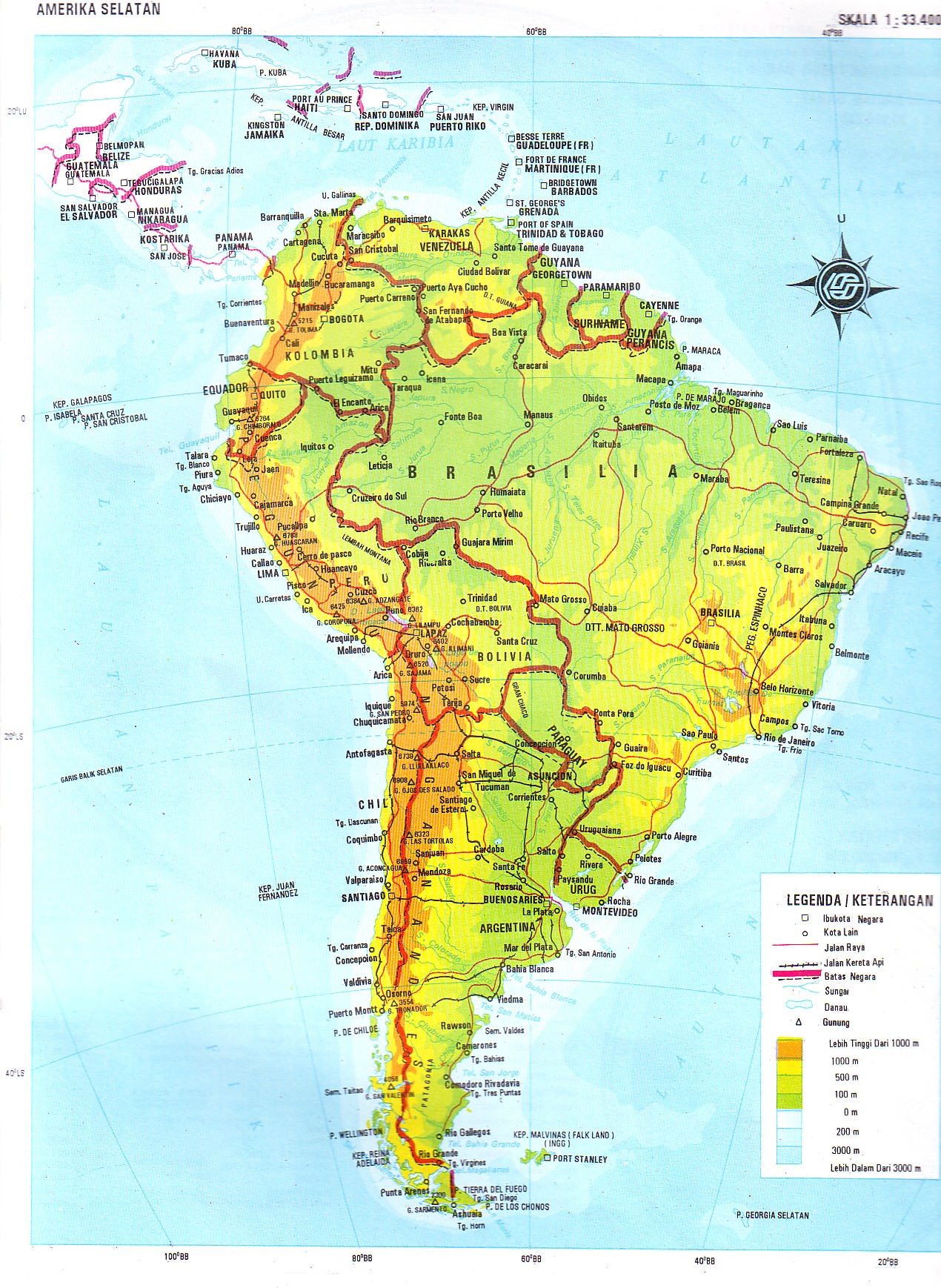 Detail Peta Negara Amerika Selatan Nomer 13
