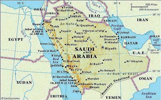 Detail Peta Negara Arab Saudi Nomer 38