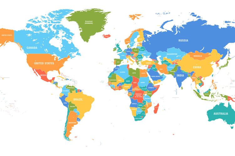 Detail Peta Negara Di Dunia Nomer 8