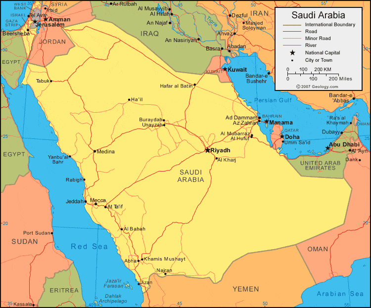 Detail Peta Negara Saudi Arabia Nomer 3