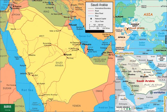 Detail Peta Negara Saudi Arabia Nomer 4