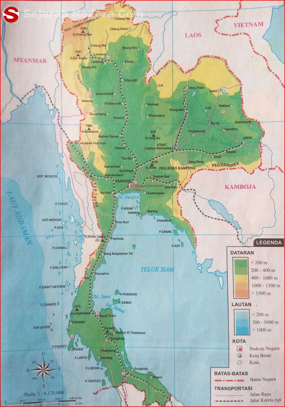 Peta Negara Thailand - KibrisPDR