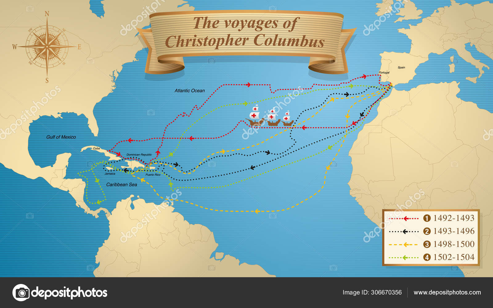 Detail Peta Perjalanan Christopher Columbus Nomer 18