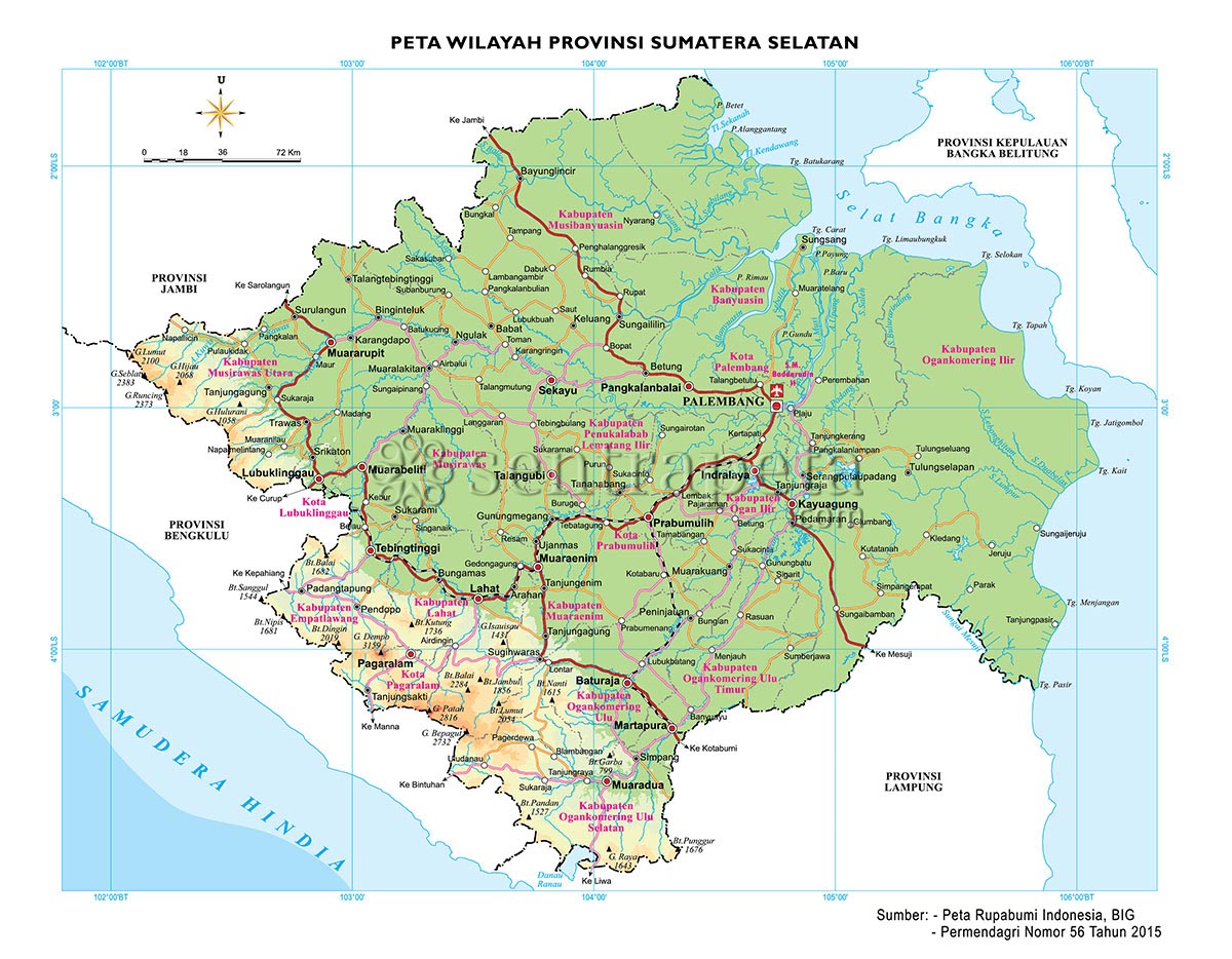 Detail Peta Sumatera Selatan Nomer 3