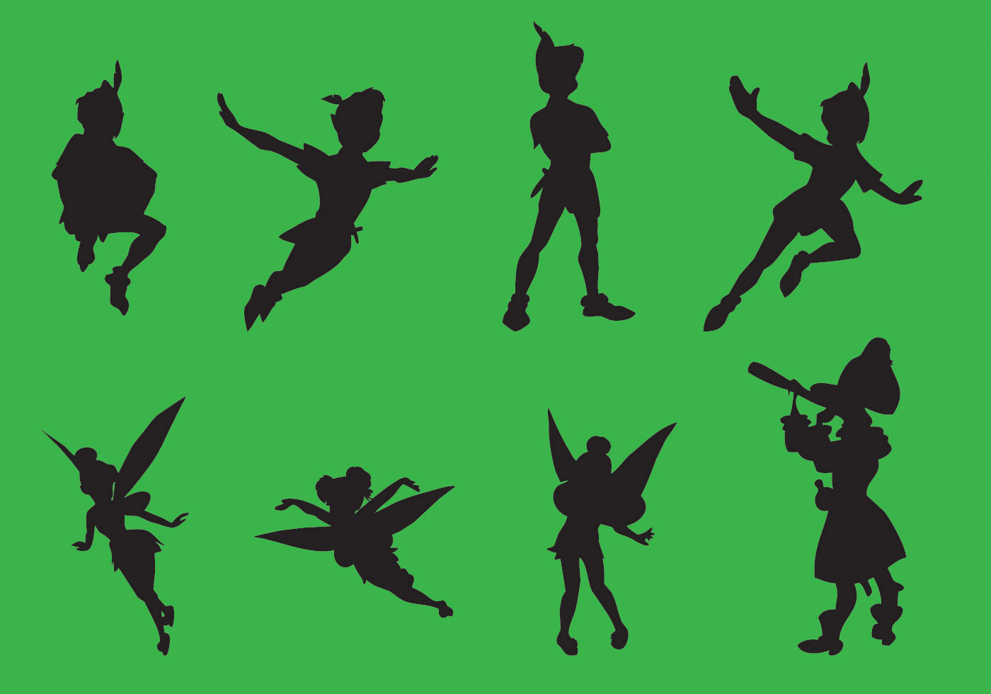 Peter Pan Silhouette Vector - KibrisPDR