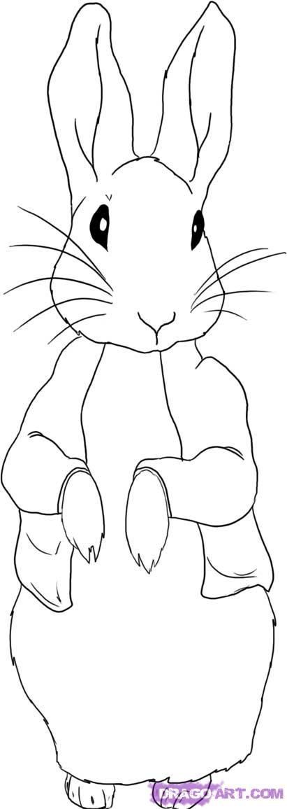 Detail Peter Rabbit Clipart Black And White Nomer 2