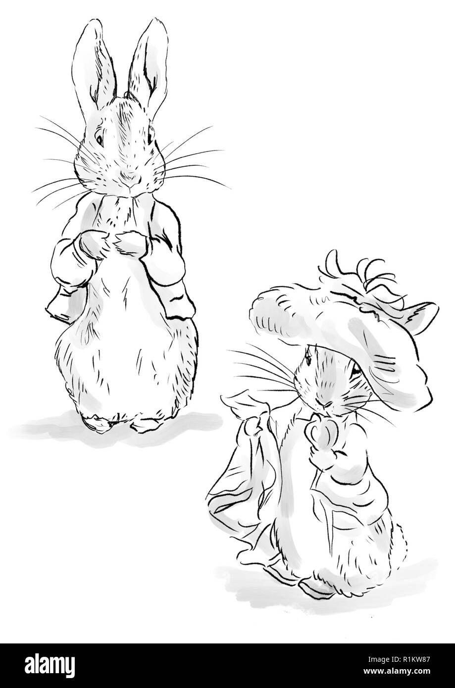 Detail Peter Rabbit Clipart Black And White Nomer 5