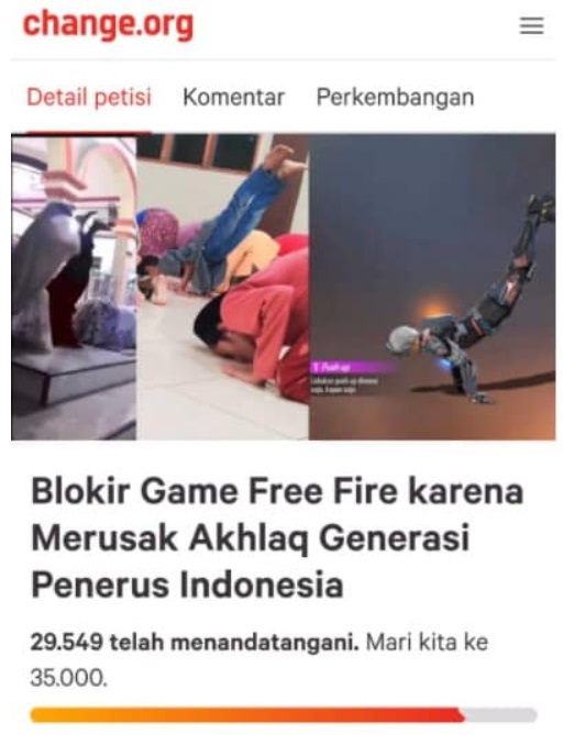 Detail Petisi Game Free Fire Nomer 13