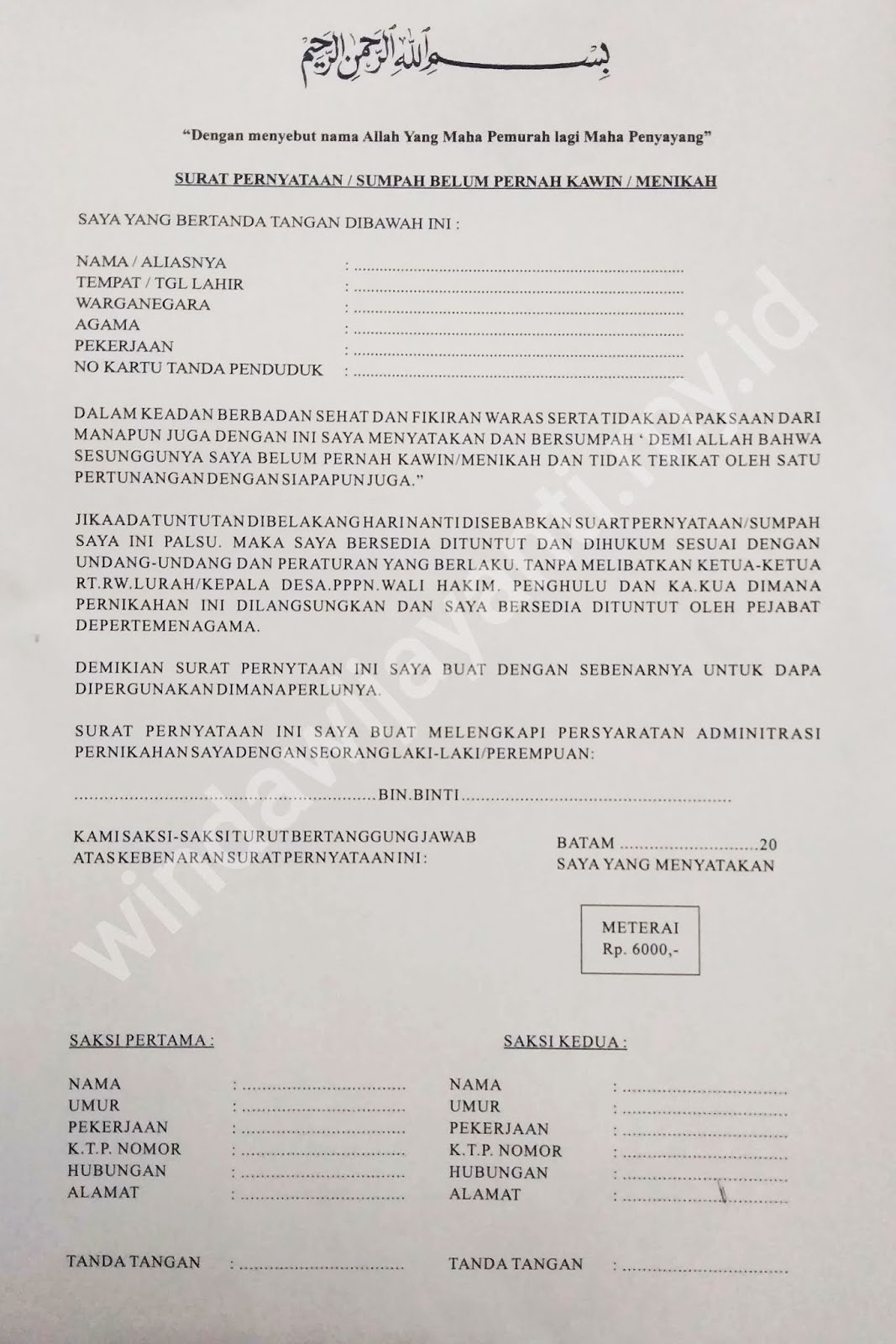 Detail Masa Berlaku Surat Numpang Nikah Nomer 11