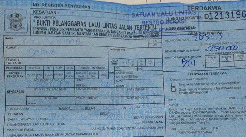 Detail Masa Berlaku Surat Tilang Warna Biru Nomer 4