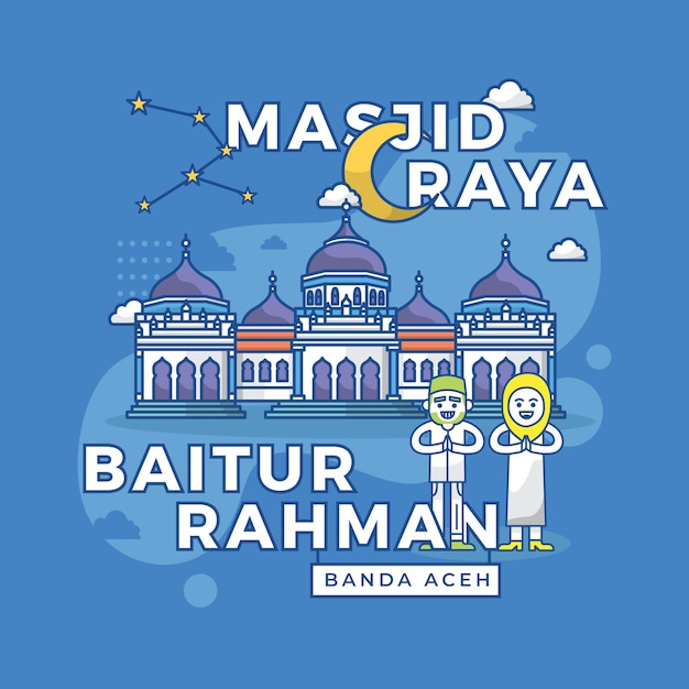 Detail Masjid Raya Baiturrahman Vector Nomer 14