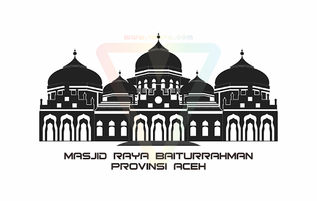 Detail Masjid Raya Baiturrahman Vector Nomer 15