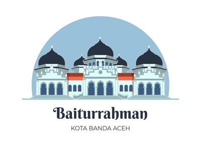 Detail Masjid Raya Baiturrahman Vector Nomer 5